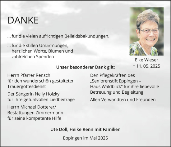 Traueranzeige von Elke Wieser von GESAMT