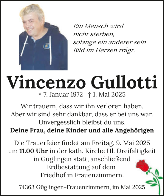 Traueranzeige von Vincenzo Gullotti von GESAMT