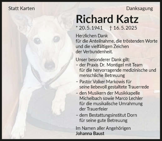 Traueranzeige von Richard Katz von GESAMT