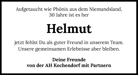 Traueranzeige von Helmut Bronni von GESAMT