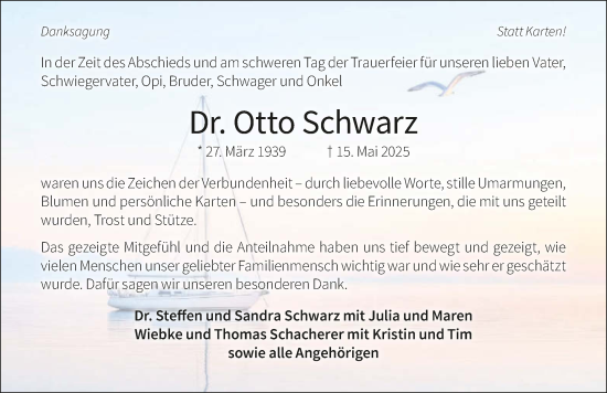 Traueranzeige von Otto Schwarz von GESAMT