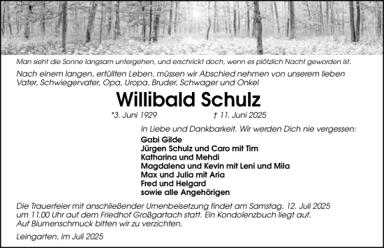 Traueranzeige von Willibald Schulz von GESAMT