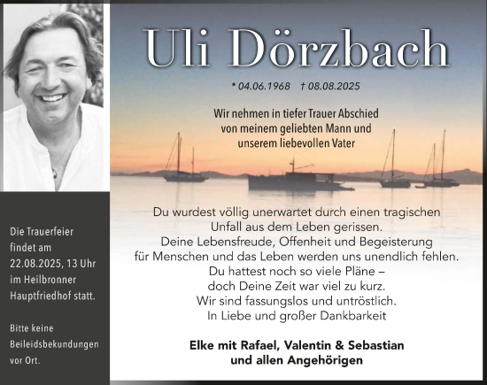 Traueranzeige von Ulli Dörzbach von GESAMT