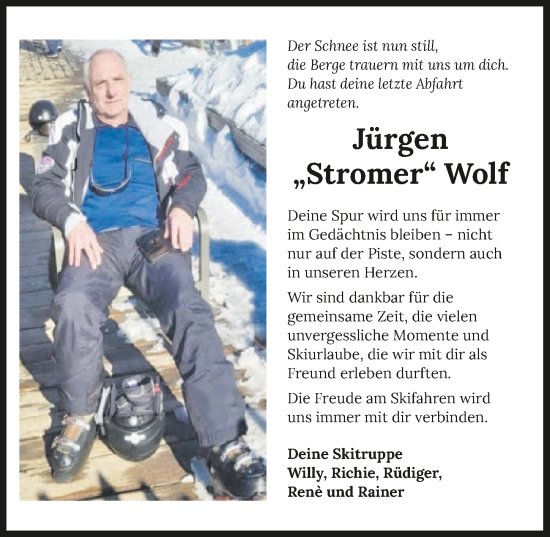 Traueranzeige von Jürgen Wolf von GESAMT